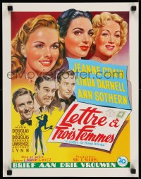 5z999 LETTER TO THREE WIVES 15x20 REPRO poster 1990s Crain, Darnell, Sothern, Douglas!