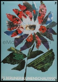 5z057 15 BERLINER BLUMENSCHAU 1990 32x46 German special poster 1990 montage in shape of a flower!