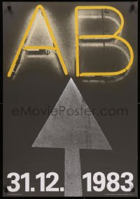 5z601 AB 31.12.1983 23x34 Belgian special poster 1983 art of an arrow pointing to a neon sign!