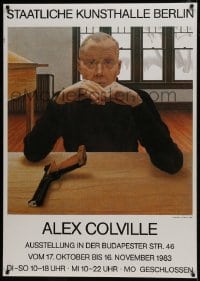 5z099 ALEX COLVILLE 33x47 German museum/art exhibition 1983 man and a pistol by Alex Colville!