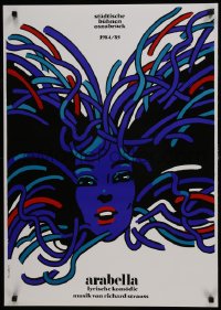 5z408 ARABELLA 24x33 German stage poster 1984 art of a woman with wild hair by Waldemar Swierzy!
