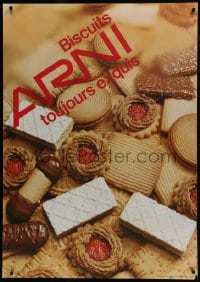 5z149 ARNI 36x51 Swiss advertising poster 1960s cool assortment of cookies and other treats!