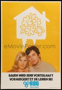 5z471 BAG PRIVATE SPARKASSE 12x18 Belgian advertising poster 1970s couple with house on mind!