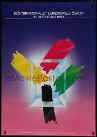 5z039 BERLIN INTERNATIONAL FILM FESTIVAL 33x47 German film festival poster 1989 great design!