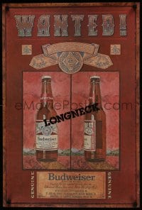 5z503 BUDWEISER wanted style 20x30 advertising poster 1980s advertisement for the King of Beers!