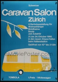 5z061 CARAVAN SALON 36x51 Swiss special poster 1960s cool raffle prize, art by Staub!
