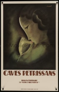 5z505 CAVES PETRISSANS 26x40 French advertising poster 1997 profile art of woman having a drink!