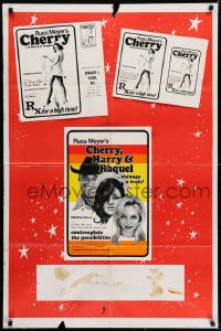 5z623 CHERRY, HARRY & RAQUEL 27x41 special poster 1969 Russ Meyer, menage a trois possibilities!