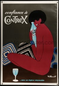 5z161 CONTREX DS 47x69 French advertising poster 1970s Villemot art of naked girl & mineral water!