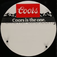 5z509 COORS 18x18 advertising poster 1985 Coors is the one, cool circle design, mountains!
