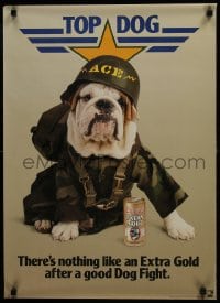 5z512 COORS 20x28 advertising poster 1987 nothing like an Extra Gold after a good dog fight!