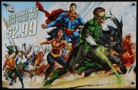 5z635 DC COMICS 22x34 special poster 2011 Superman, Wonder Woman, more, Drawing the Line!