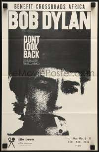 5z647 DON'T LOOK BACK 11x17 special poster 1967 Dylan with cigarette, Crossroads Africa benefit!