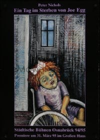 5z424 EIN TAG IM STERBEN VON JOE EGG 24x33 German stage poster 1994 art of a girl in a wheelchair!
