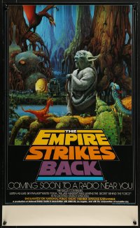5z234 EMPIRE STRIKES BACK radio poster 1982 cool different art of Yoda by Ralph McQuarrie!