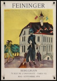 5z554 FEININGER 21x30 French museum/art exhibition 1974 finely dressed people by the artist!