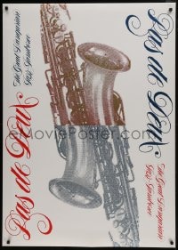 5z013 GREAT HUNGARIAN JAZZ JAMBOREE 33x47 music poster 1980s image of a mirrored saxophone!