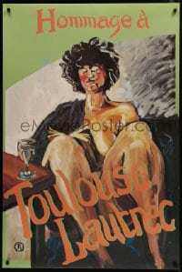 5z112 HOMMAGE A TOULOUSE LAUTREC 32x47 French museum/art exhibition 1970s nude woman & absinthe!