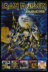 5z392 IRON MAIDEN 24x36 music poster 1986 Live After Death, Riggs art of Eddie & tombstone!