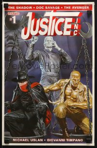 5z697 JUSTICE INC 11x17 special poster 2014 The Shadow, Doc Savage, and The Avenger by Timpano!