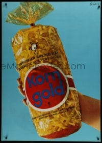 5z210 KORN GOLD 36x51 Swiss advertising poster 1960s image of a woman holding egg noodles!