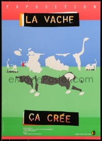5z566 LA VACHE CA CREE 18x25 French museum/art exhibition 1990s different, wild art of cows!