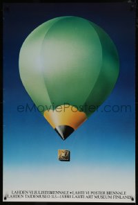 5z120 LAHTI ART MUSEUM 32x47 Finnish museum/art exhibition 1985 cool hot air balloon in flight!