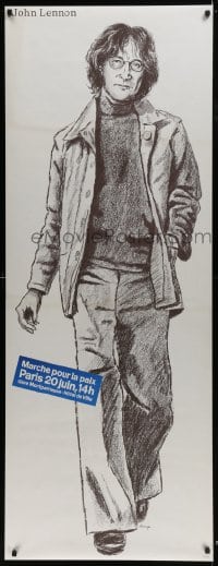 5z073 MARCHE POUR LA PAIX 24x63 French special poster 1982 Birga artwork of John Lennon!