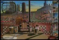 5z527 MILLER BREWING COMPANY 20x30 advertising poster 1980s art of desert landscape by Consani!