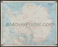 5z742 NATIONAL GEOGRAPHIC: ANTARCTICA 29x36 special poster 1957 great map w/ U.S. comparison!