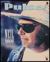 5z399 NEIL YOUNG 18x23 music poster 2002 close-up from Pulse! rock 'n' roll magazine cover!