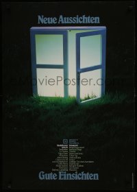 5z442 NEUE AUSSICHTEN 24x33 German stage poster 1980s artwork of open windows by Holger Matthies!