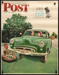 5z775 SATURDAY EVENING POST May 21 22x28 special poster 1949 artwork by George Hughes!