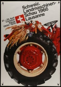 5z078 SCHWEIZ LANDMASCHINENSCHAU 1966 36x51 Swiss special poster 1966 agricultural products!