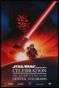 5z796 STAR WARS CELEBRATION 24x36 special poster 1999 Denver, Colorado release party, Alvin art!