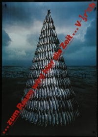 5z147 ZUM RAUM WIRD HIER DIE ZEIT 33x47 German museum/art exhibition 1981 image of a cone of fish!