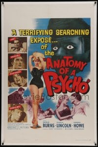 6a204 ANATOMY OF A PSYCHO linen 1sh 1961 terrifying searching expose of a stalker after a girl!
