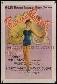 6a211 BATHING BEAUTY linen style C 1sh 1944 full-length art of sexy Esther Williams in swimsuit!