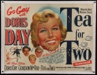 6a180 TEA FOR TWO linen British quad 1950 go gay with Doris Day in Warner's musical treat, rare!