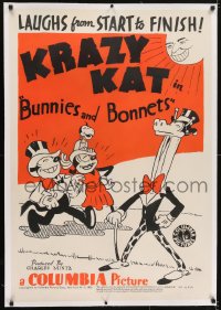 6a232 BUNNIES & BONNETS linen 1sh 1933 great cartoon art, laughs from start to finish, rare!