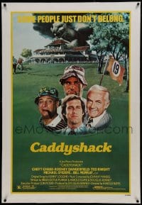 6a234 CADDYSHACK linen 1sh 1980 Chevy Chase, Bill Murray, Rodney Dangerfield, golf comedy classic!