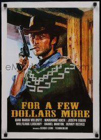 6a116 FOR A FEW DOLLARS MORE linen 15x21 Chilean commercial poster 1990s art of Eastwood with gun!