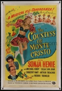 6a251 COUNTESS OF MONTE CRISTO linen 1sh 1948 champion ice skater Sonja Henie's last Hollywood film!