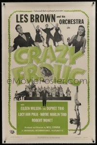 6a253 CRAZY FROLIC linen 1sh 1953 Les Brown and his Orchestra, Eileen Wilson, The Dupree Trio, rare!