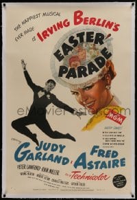 6a277 EASTER PARADE linen style C 1sh 1948 Judy Garland & Fred Astaire, Irving Berlin musical!