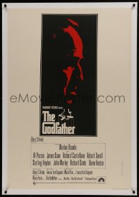 6a170 GODFATHER linen English 1sh 1972 different art of Marlon Brando, Francis Ford Coppola classic!