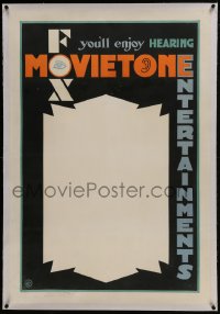 6a301 FOX MOVIETONE ENTERTAINMENTS linen 1sh 1930 you'll enjoy hearing movies with sound!