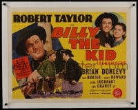 6a188 BILLY THE KID linen 1/2sh 1941 Robert Taylor as the most notorious outlaw in the West, rare!