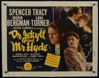 6a191 DR. JEKYLL & MR. HYDE linen 1/2sh 1941 Spencer Tracy, Ingrid Bergman, Robert Louis Stevenson