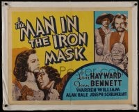 6a192 MAN IN THE IRON MASK Other Company linen 1/2sh 1939 art of Joan Bennett & Louis Hayward!